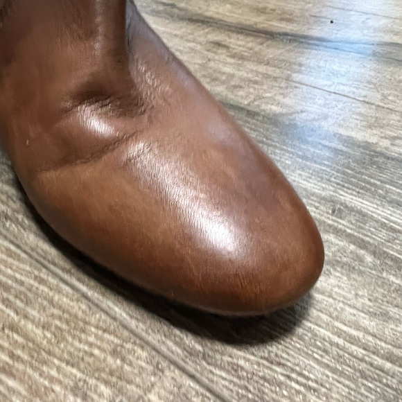 David Dixon Soft Brown Leather Knee High Heeled Boots Size 9 - Picture 9 of 10